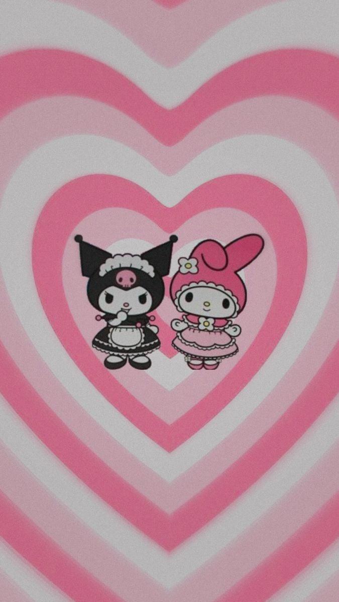 Kuromi And My Melody In Hello Kitty iPhone