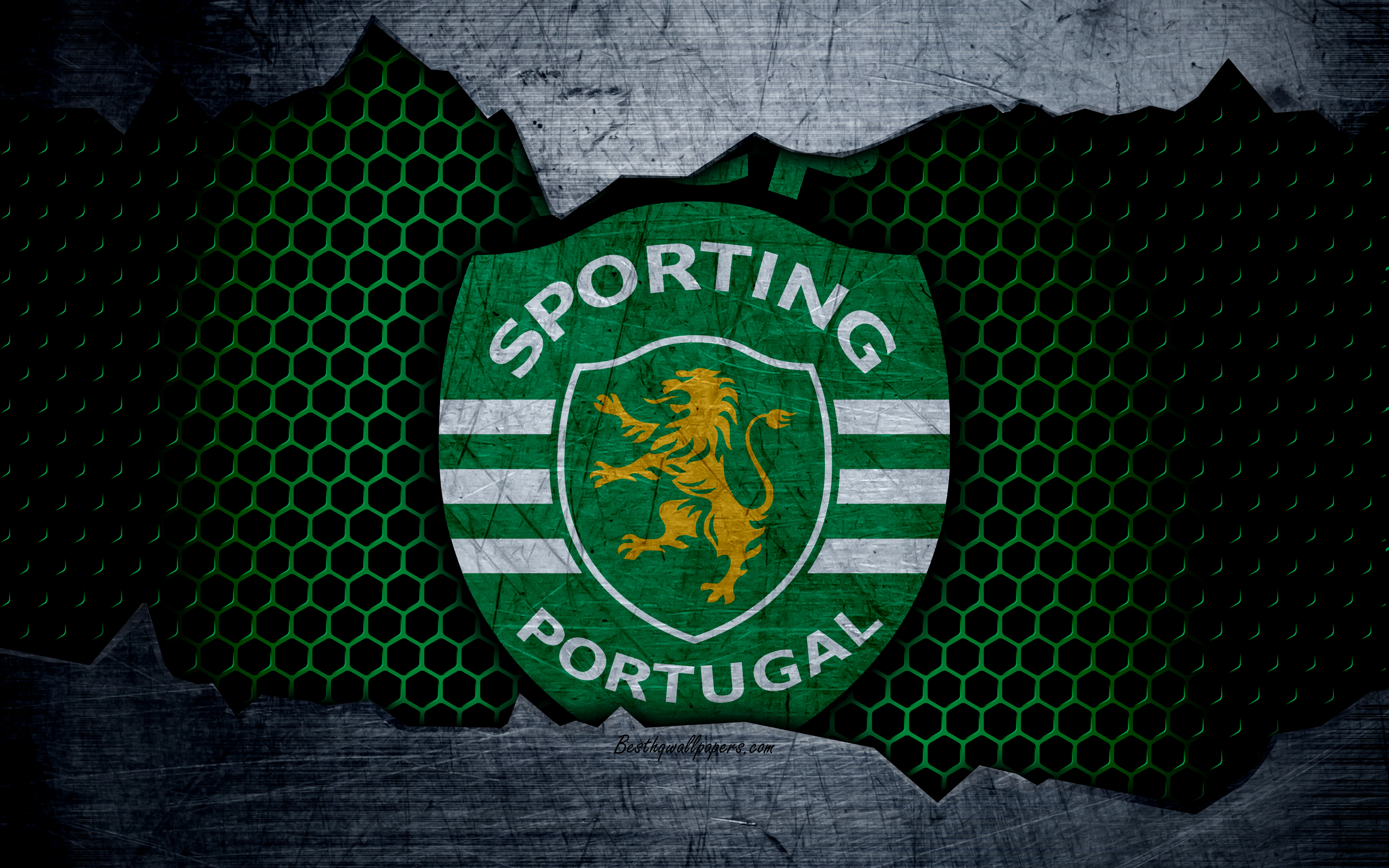 Wallpaper Sporting 4k Logo Primeira Liga Soccer