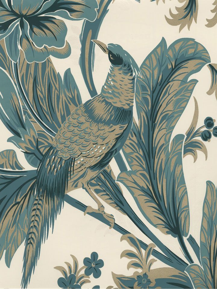 Colour By Design Aqua Wallpaper British Colonial