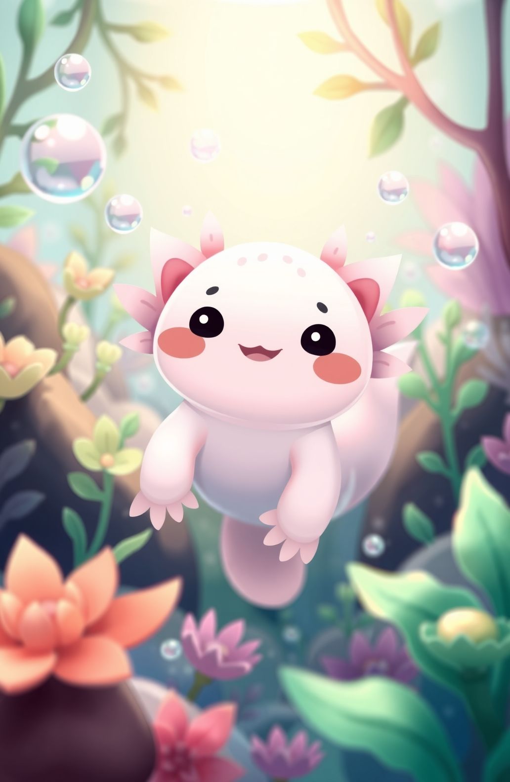 Kawaii Axolotl Wallpaper