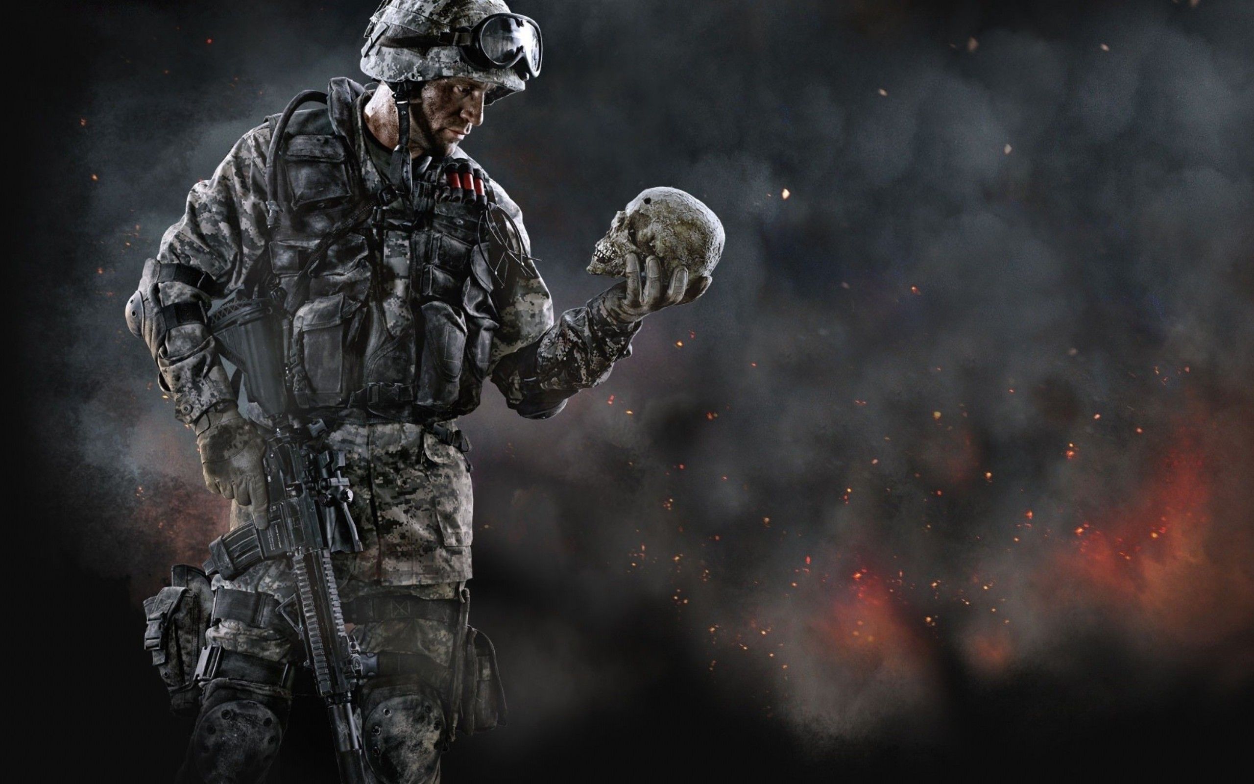 Medal Of Honor Warrior Soldier Weapon Gun Skull F Wallpaper Background