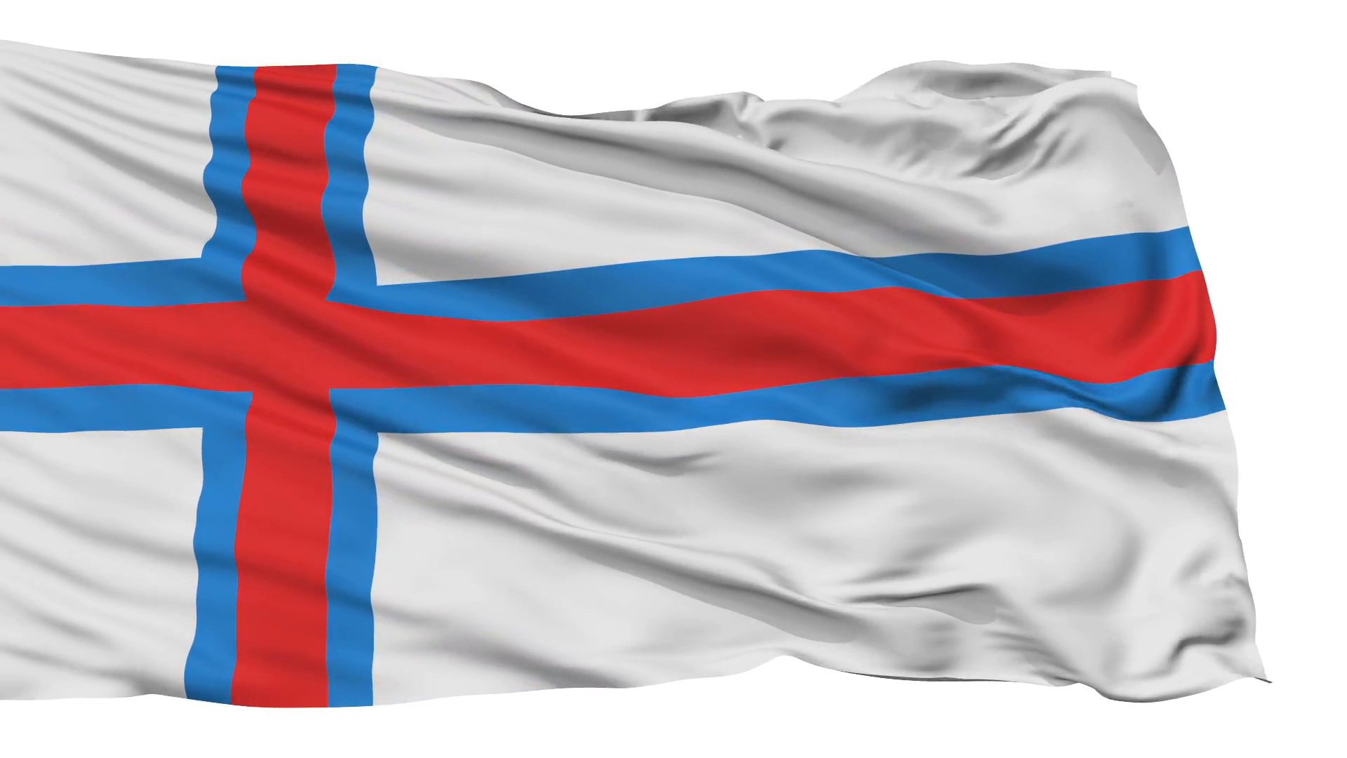Faroe Islands Flag Realistic Animation Isolated On White Seamless