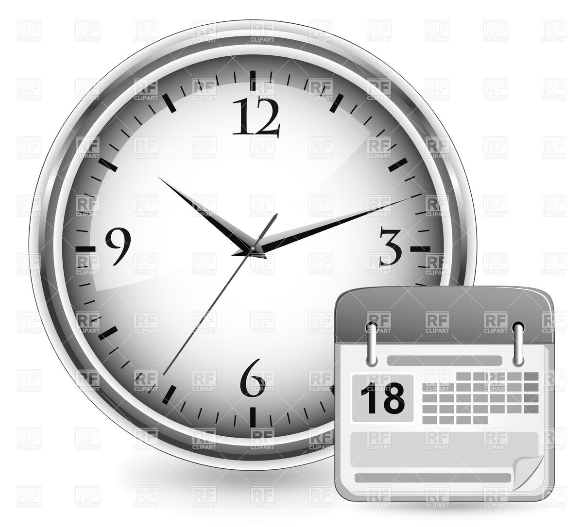 Clock And Calendar Deadline Royalty Vector