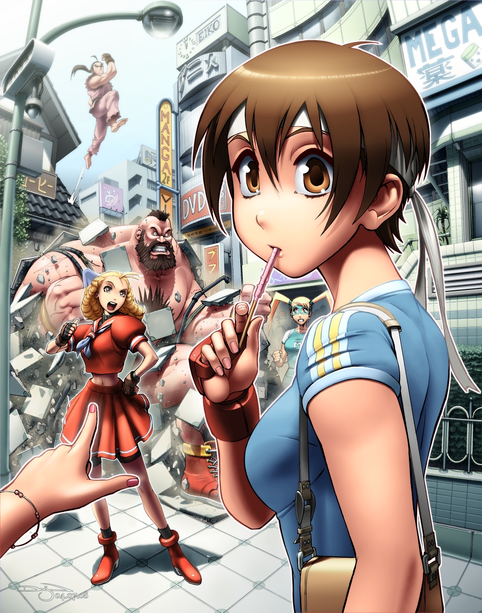 Street Fighter Sakura Cybergirls Wallpaper