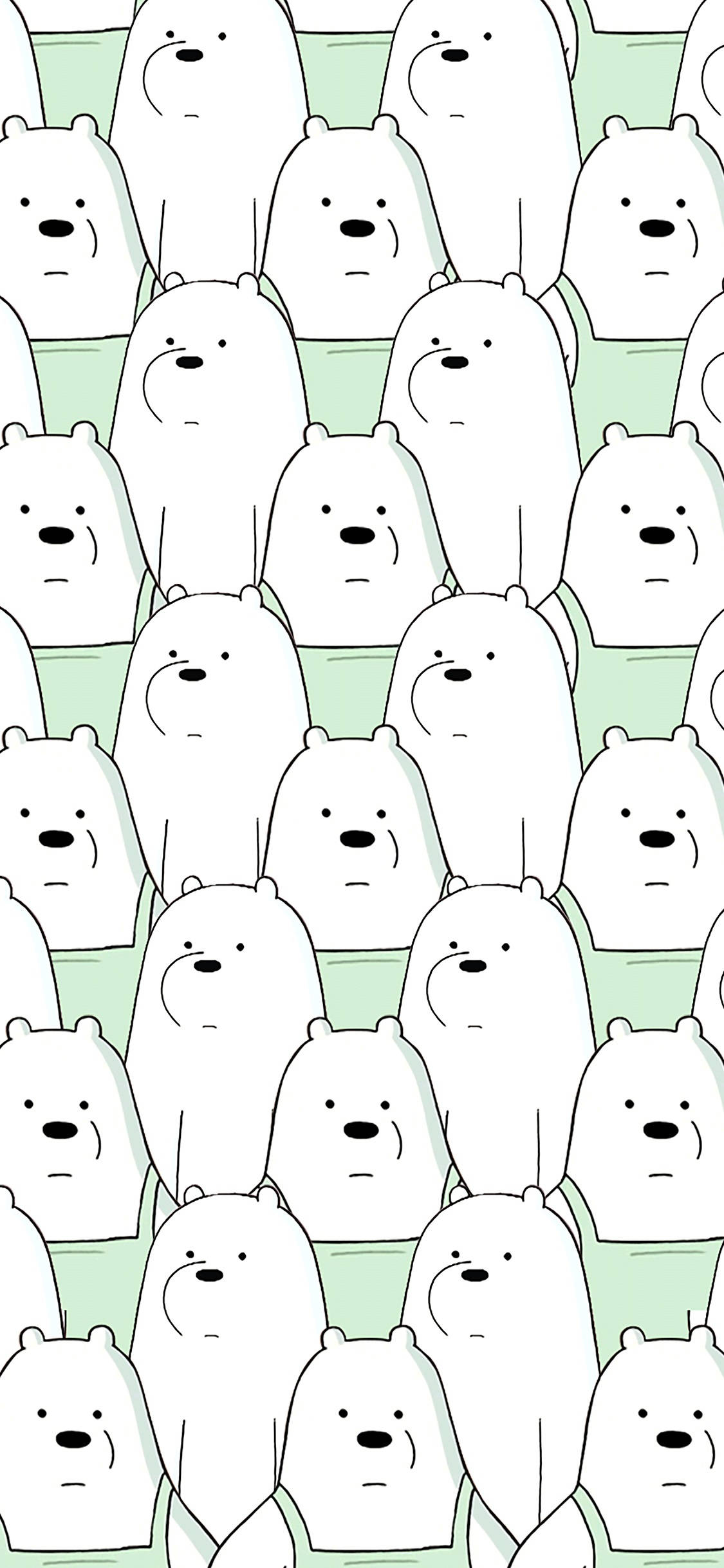 Ice Bear We Bare Bears Black Hearts Purple Aesthetic Wallpaper