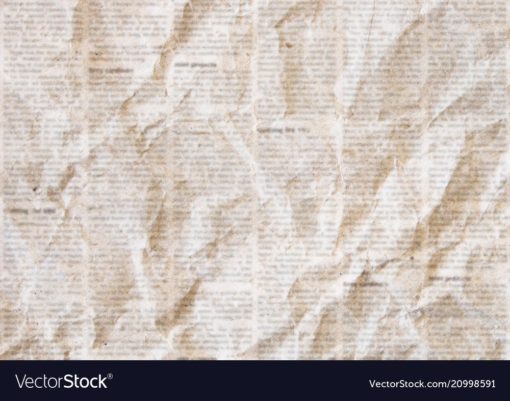 Old Crumpled Newspaper Texture Background Vector Image