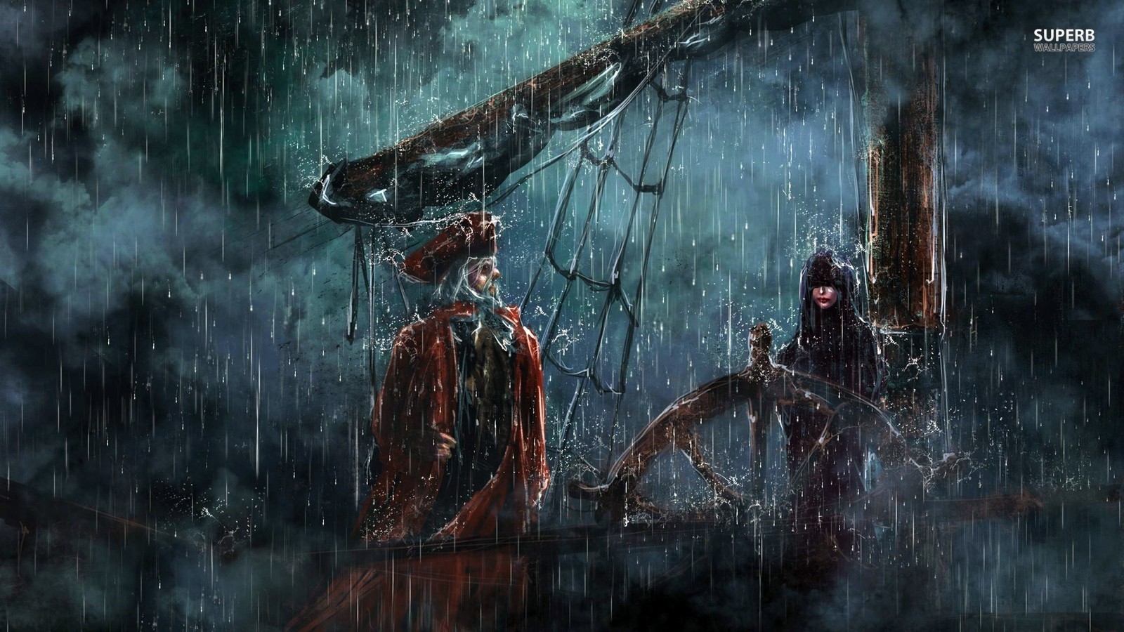 Fantasy  Pirate  Water  Ocean  Ship  Dark  Gothic  Battle Wallpaper   Pirates of the caribbean Pirate images Ghost ship