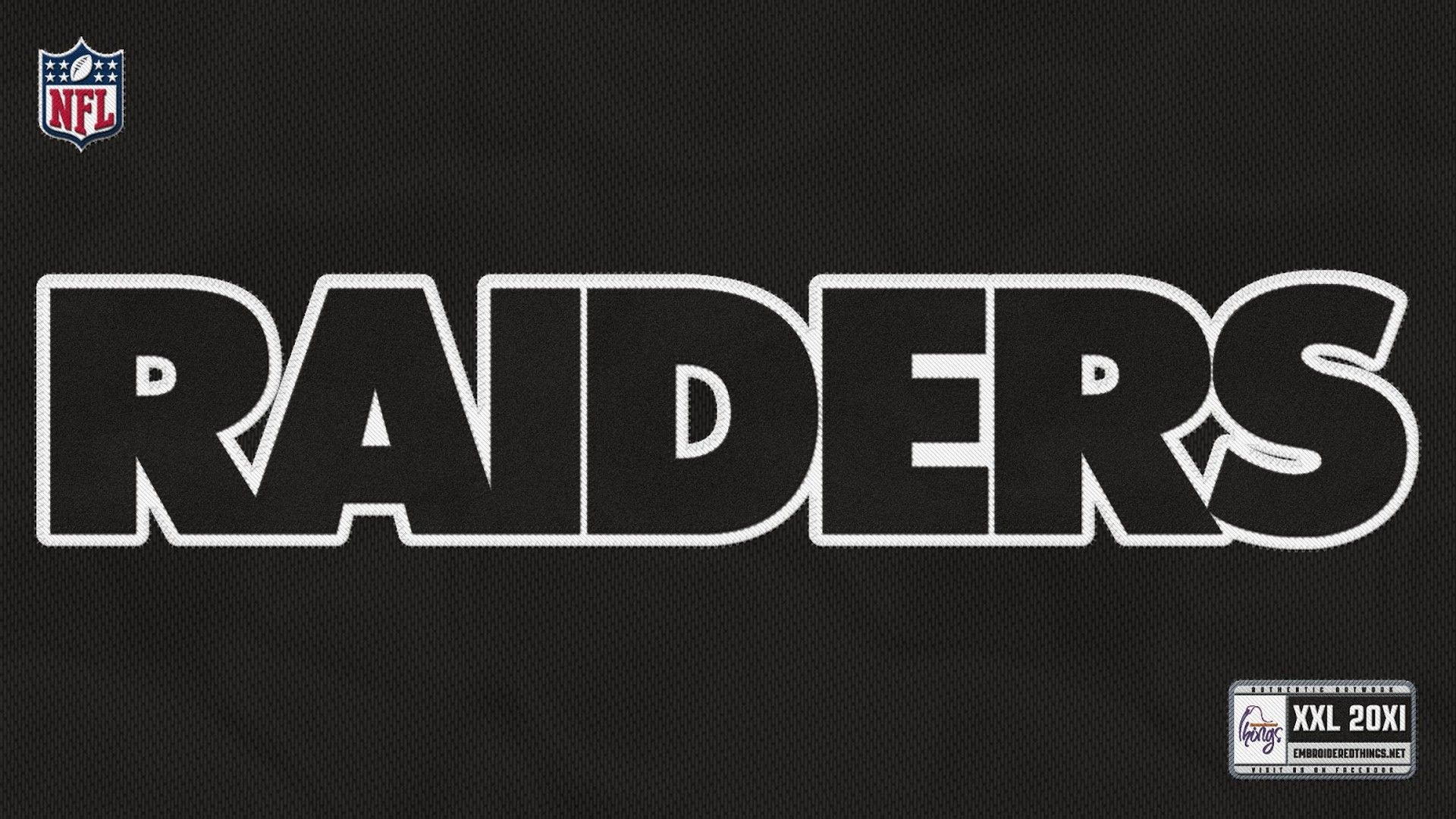 Las Vegas Raiders Wordmark Logo on a Black Background