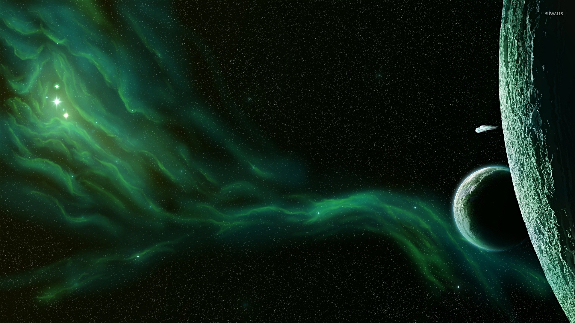 Green Nebula Wallpaper Space
