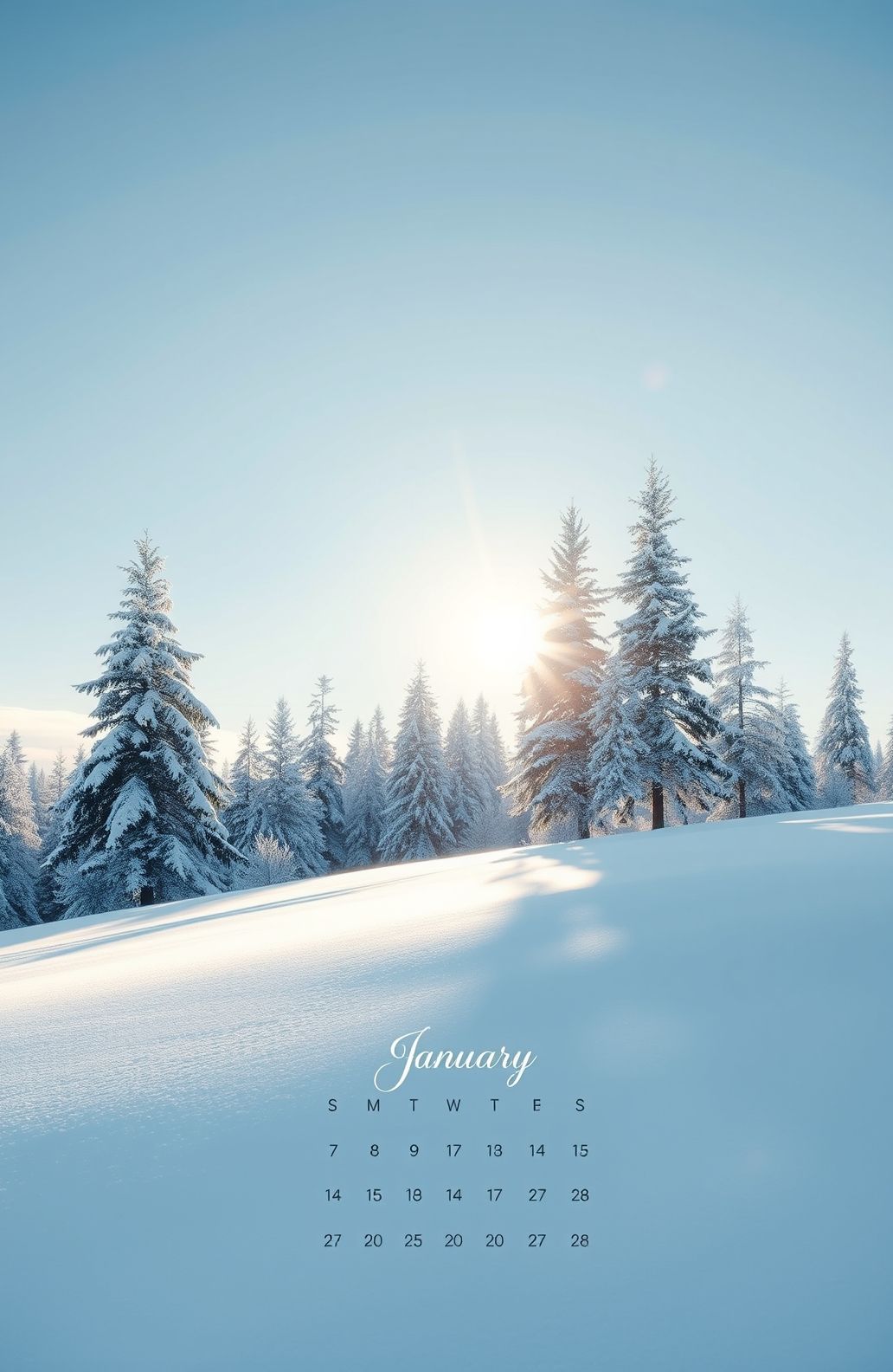 January Calendar Wallpaper