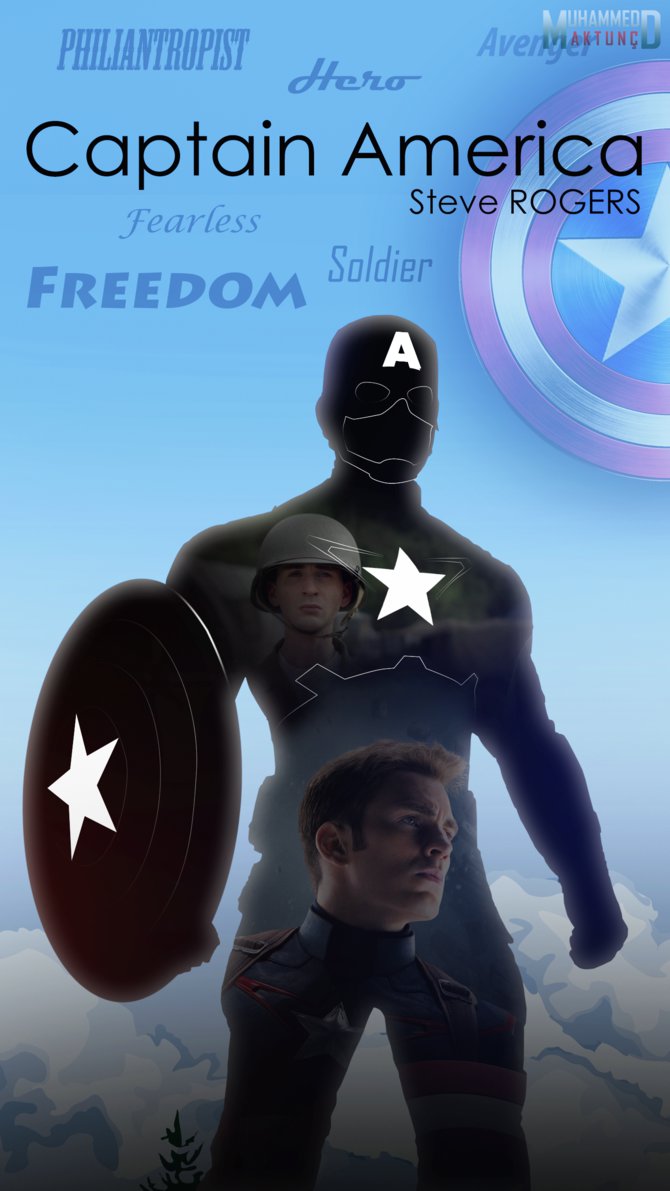 Captain America   Mobile Wallpaper by muhammedaktunc on