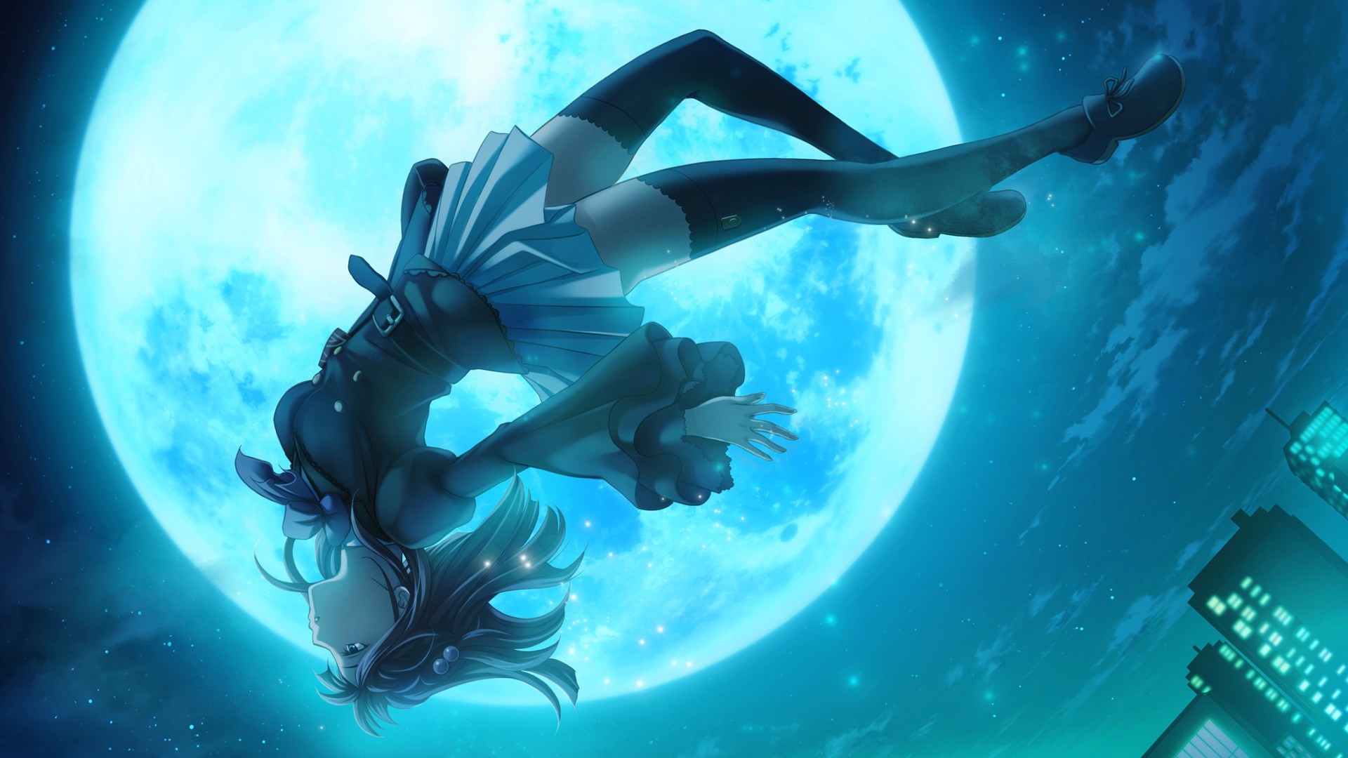 Anime Girl Blue Moon
