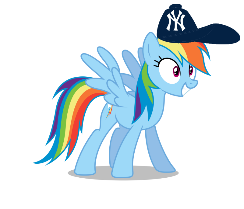 Rainbow Dash Image Wearing A New York Yankees Cap HD