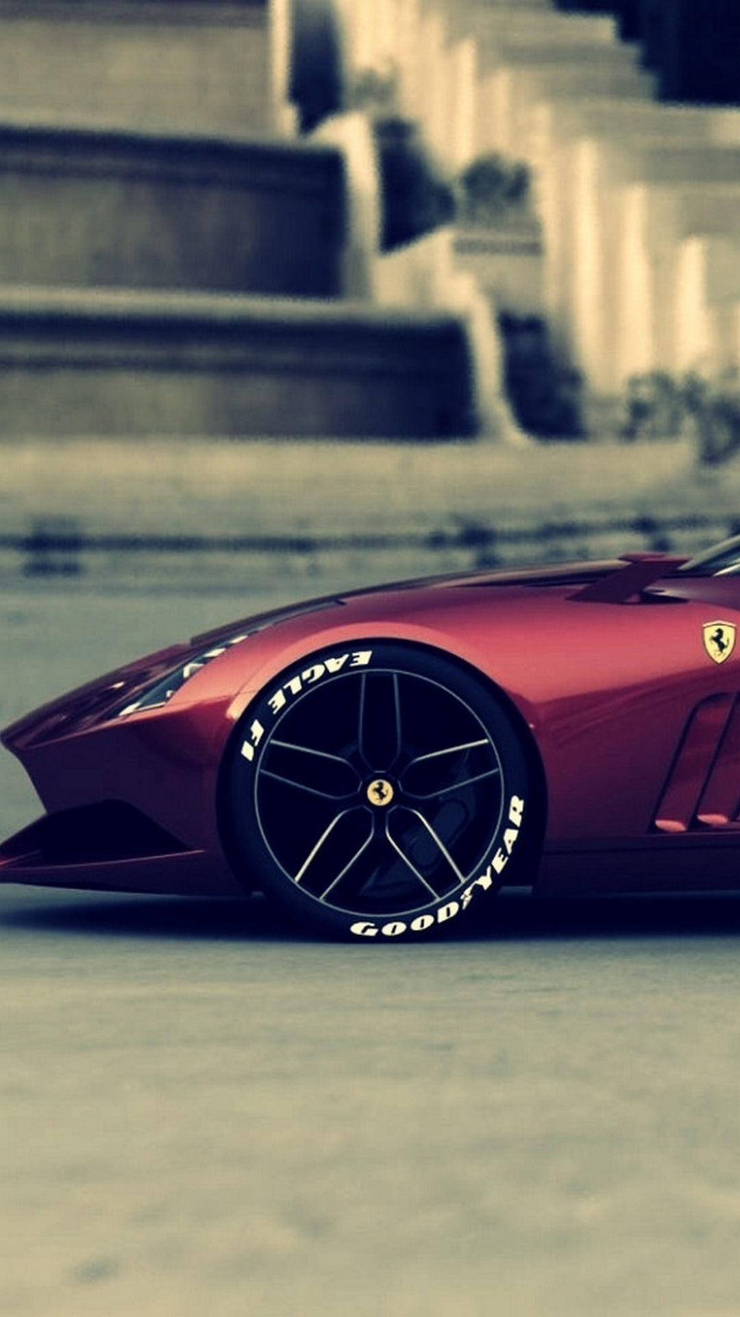 Red Ferrari Portofino Car iPhone Wallpaper