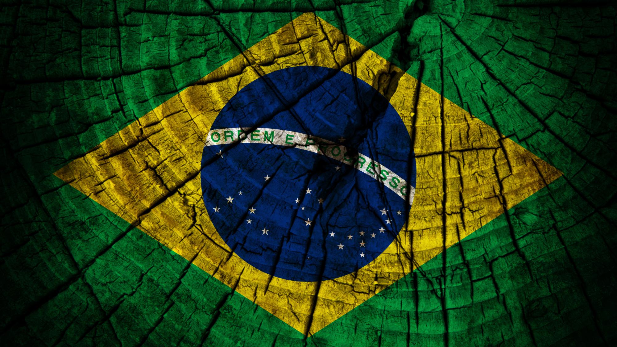 Brazil Flag On Wood HD Wallpaper