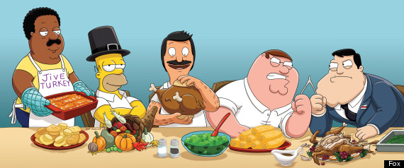 Thanksgiving Tv Homer Simpson Peter Griffin And Fox S Animated