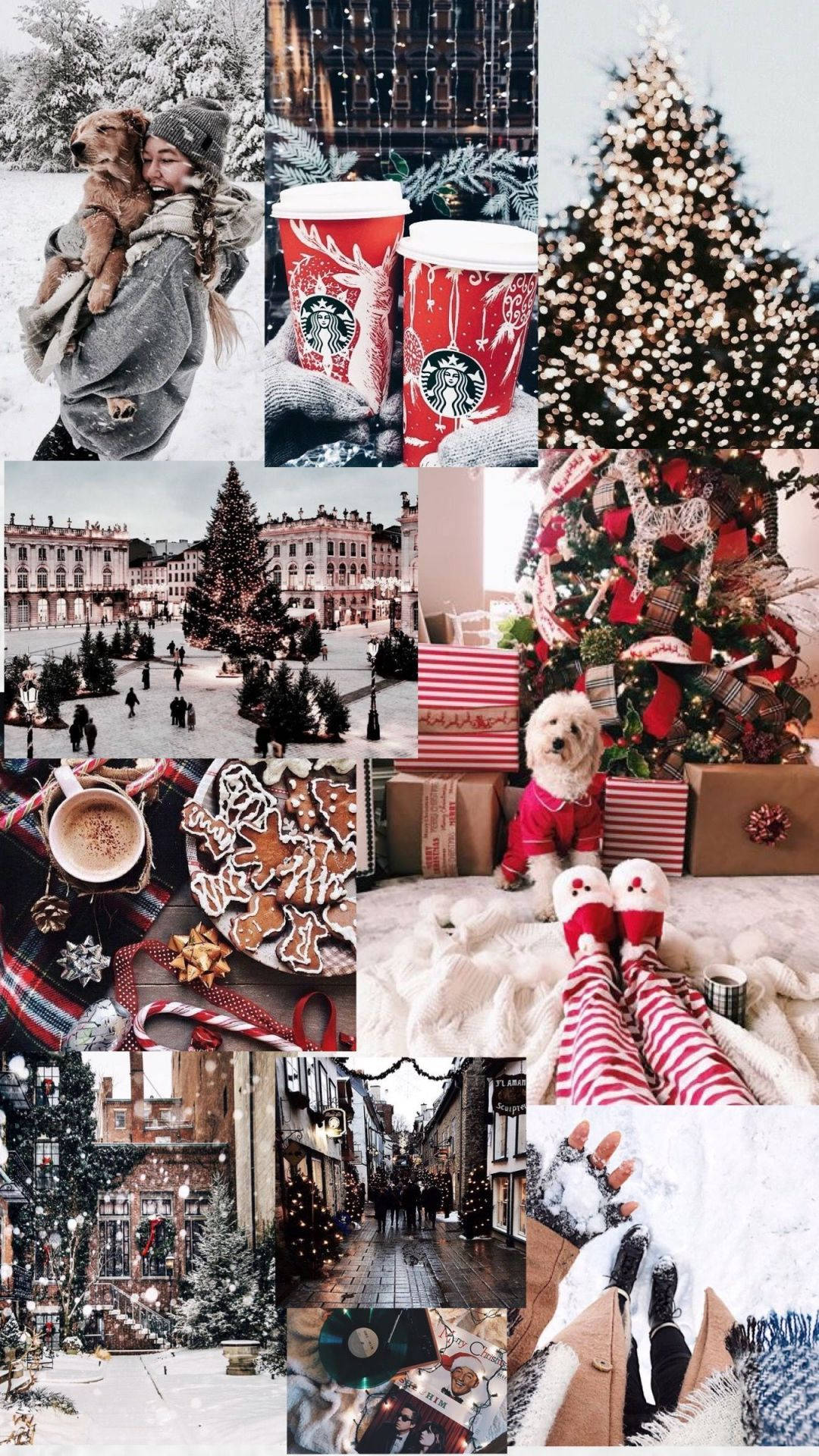Christmas Season iPhone Aesthetic Collage Wallpaper