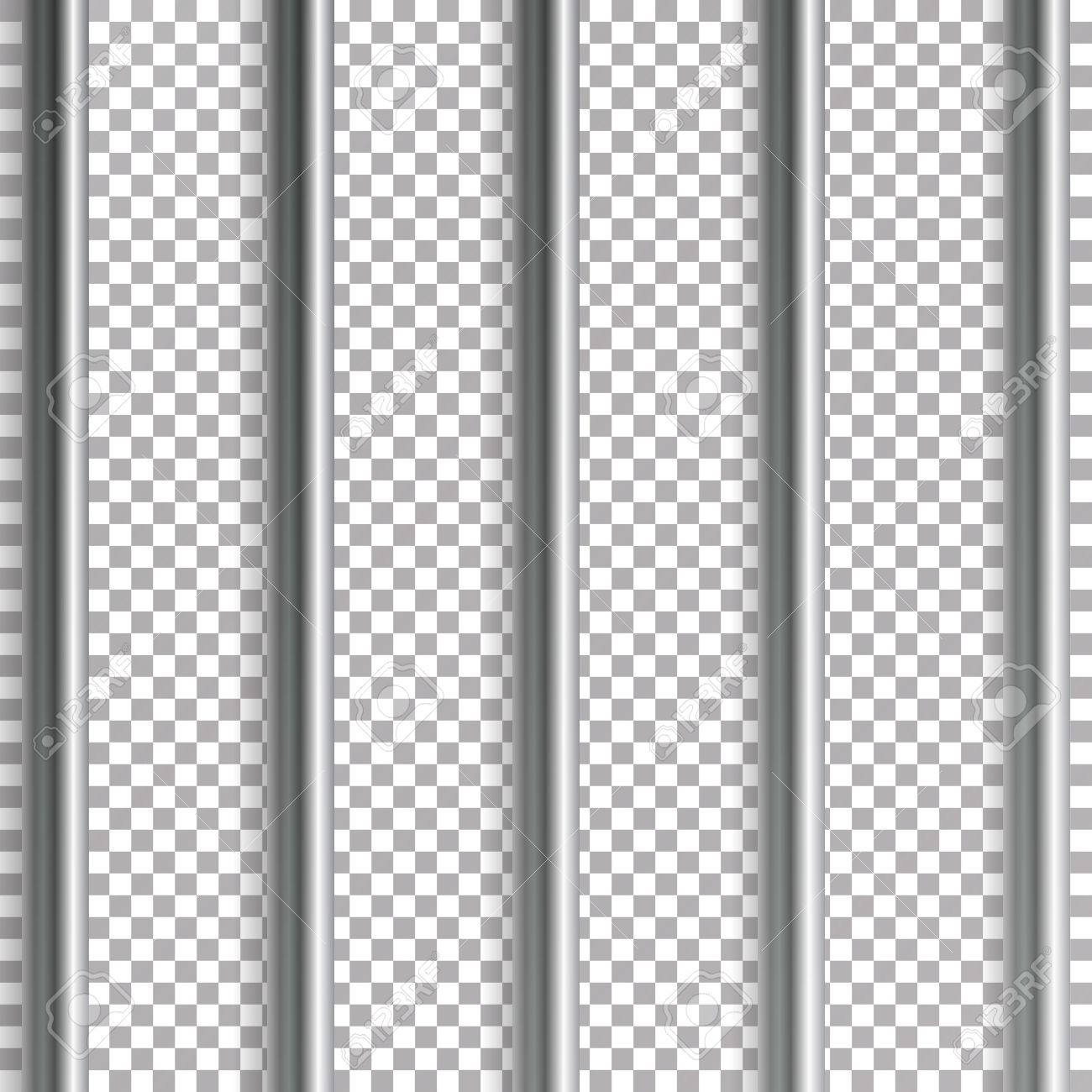 Jail Bars Vector Illustration Isolated On Transparent Background