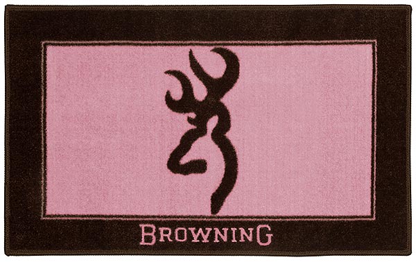 Pink Browning Logo Wallpaper Bath Mat Rug Jpg