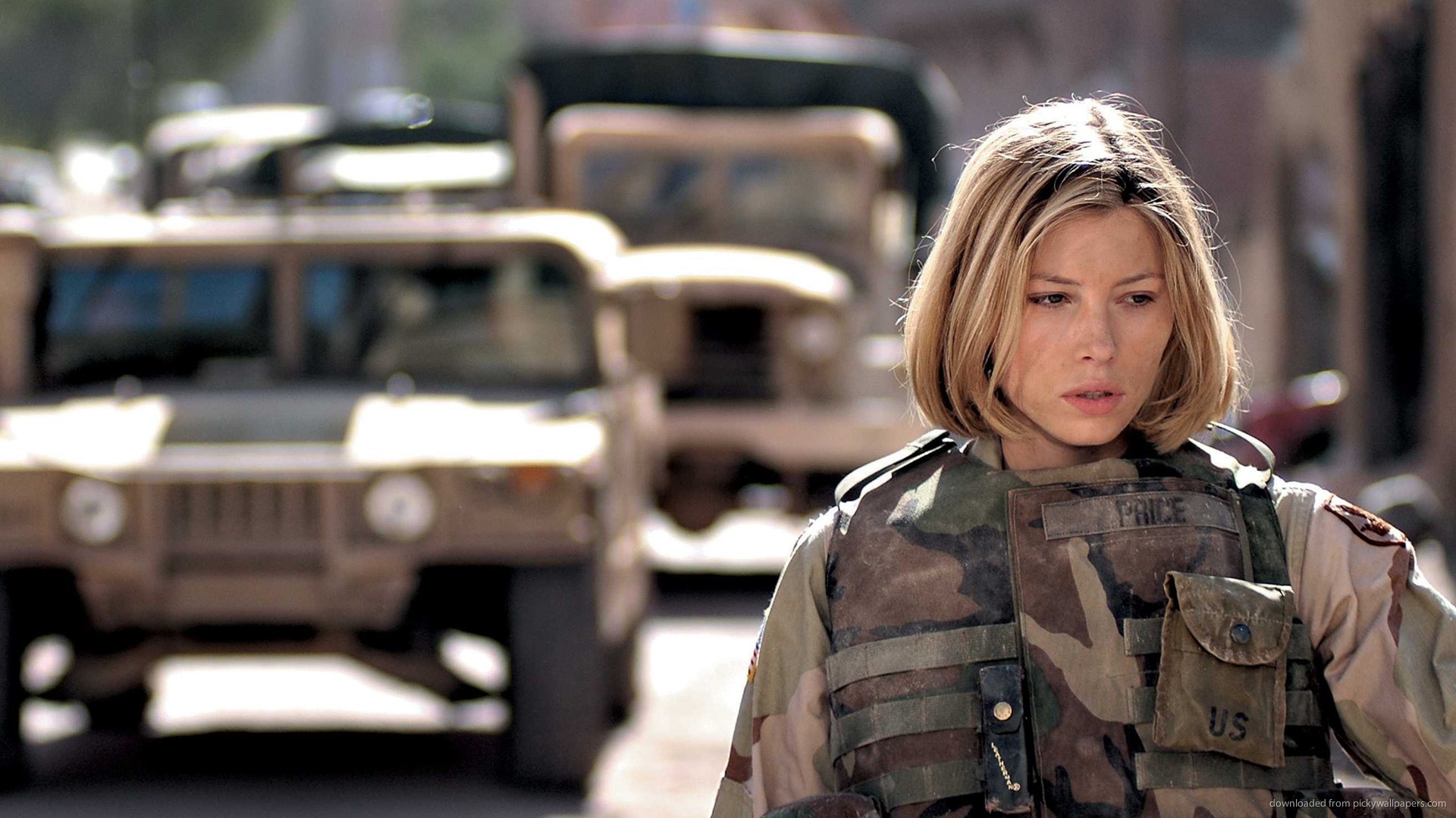 Jessica Biel Military Uniform Wallpaper For Samsung Galaxy Tab