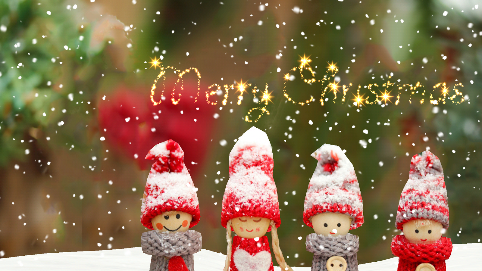 Live Wallpaper With Christmas Dolls And Animated Snow Greeting