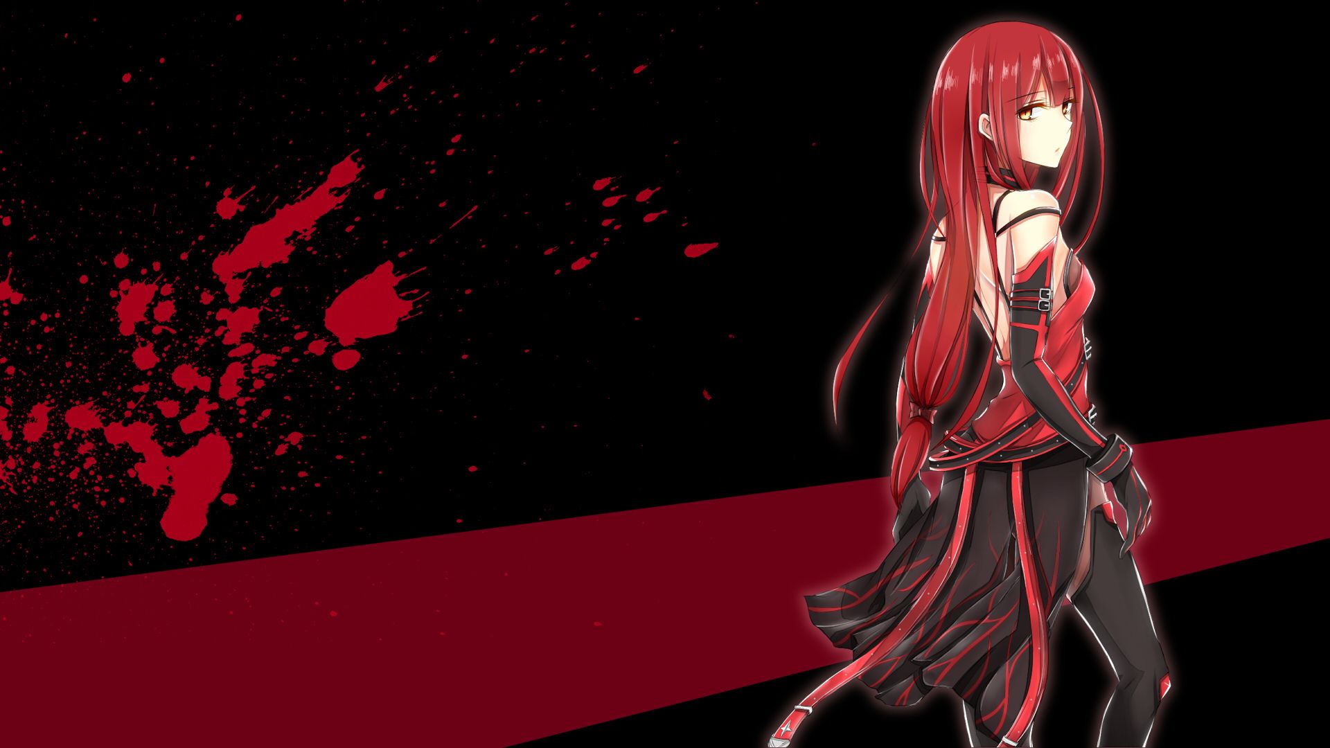 Video Game Elsword Elesis Crimson Knight Dark Red Hair