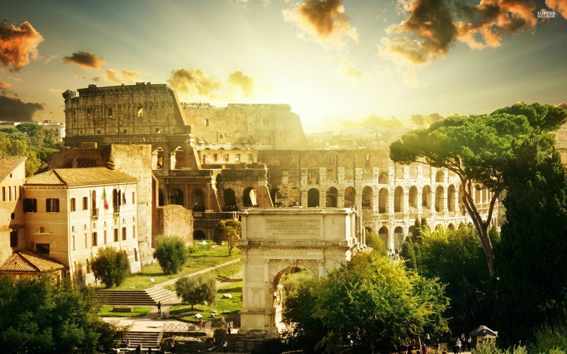 Colosseum Rome Wallpaper Stock Photos