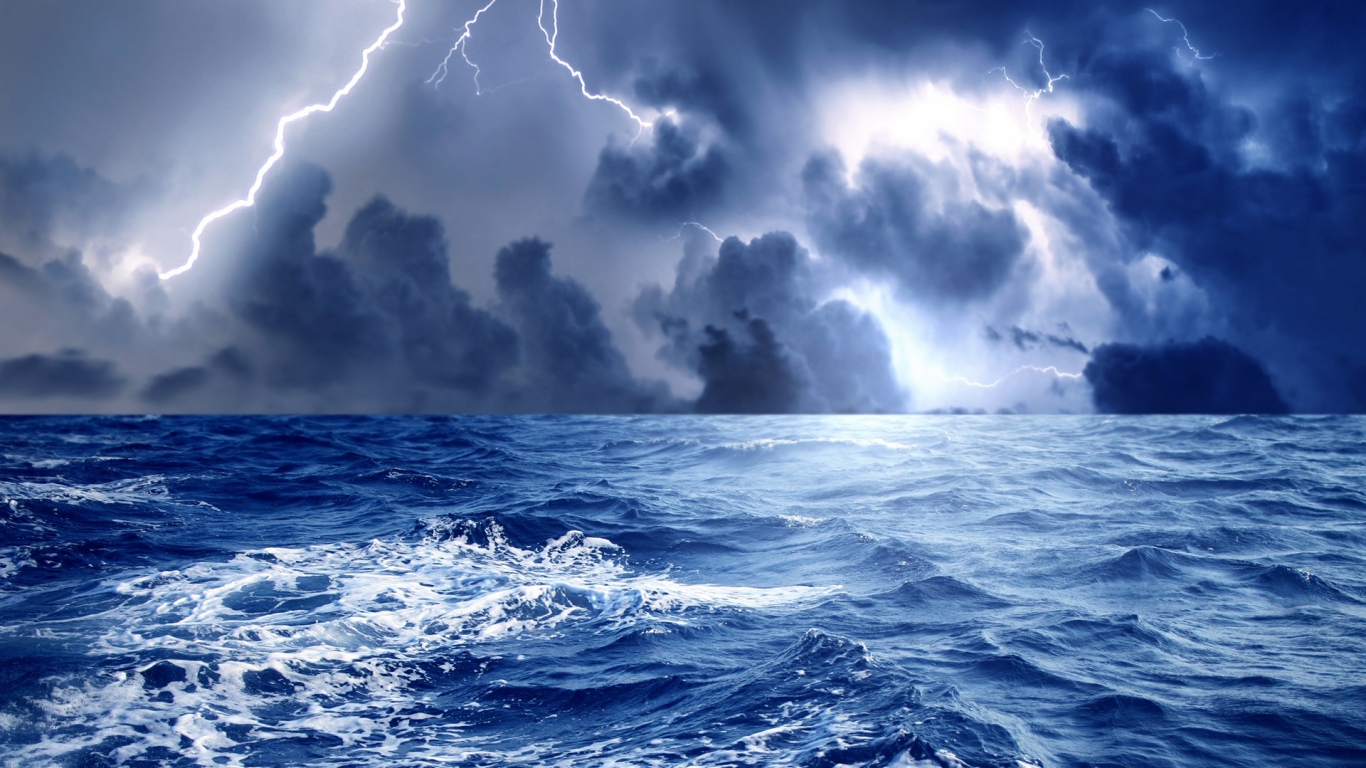 Download Hd Lightning Over Ocean Nature Wallpaper Full HD Wallpapers