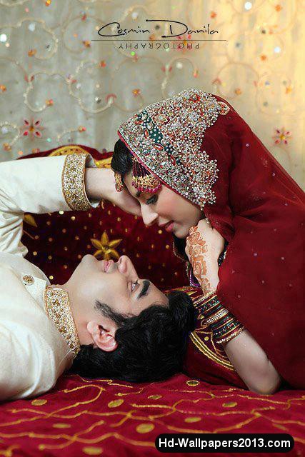 Pakistani Bridal With Groom In Wedding Dress HD Wallpaper