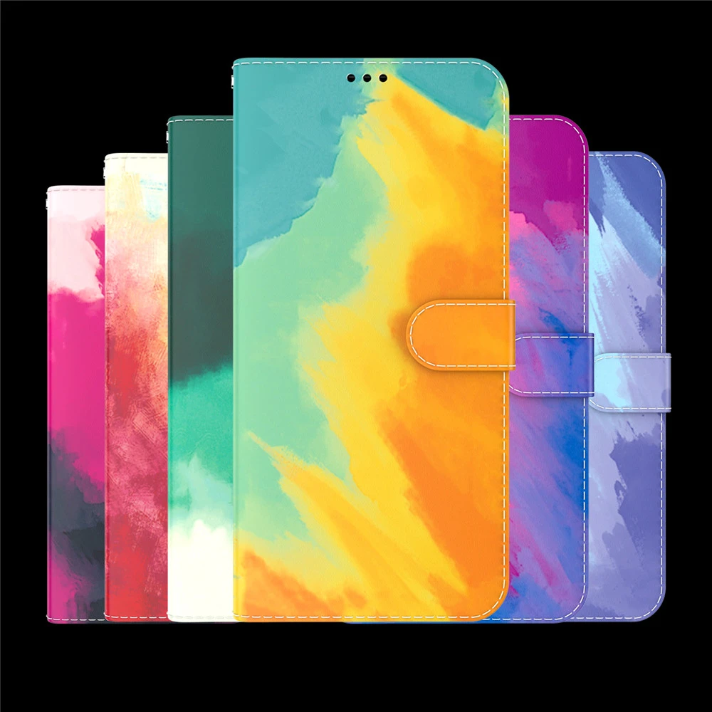 For OPPO Realme Note Pro Plus watercolor series magnetic
