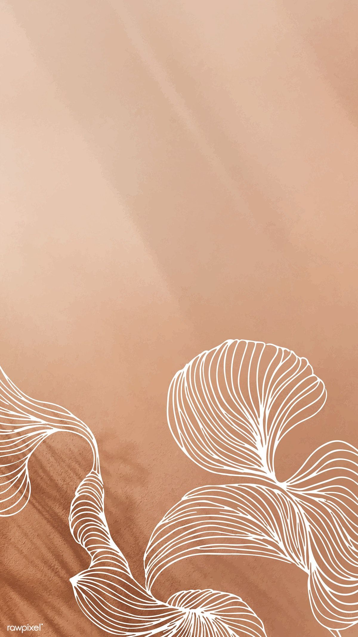 Abstract brown wallpaper with elegant white line art, perfect for a minimalist and modern aesthetic