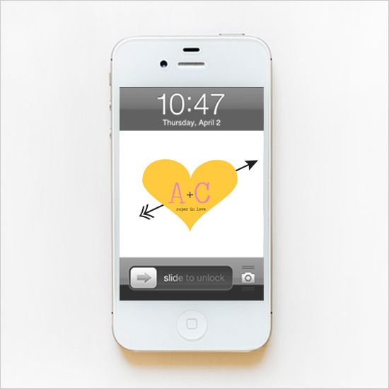 Heart Arrow Monogrammed Cell Phone Wallpaper