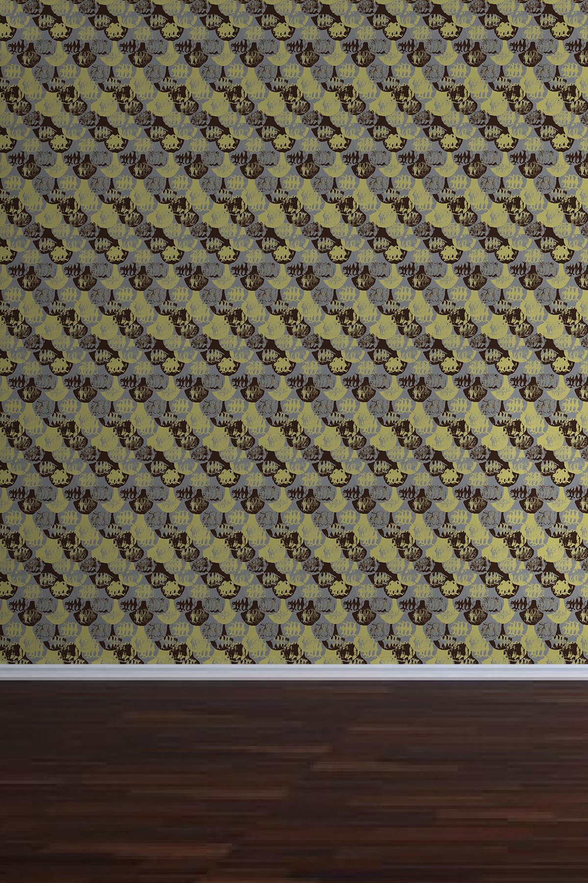 Yellow And Grey Scale Wallpaper Monument Interiors