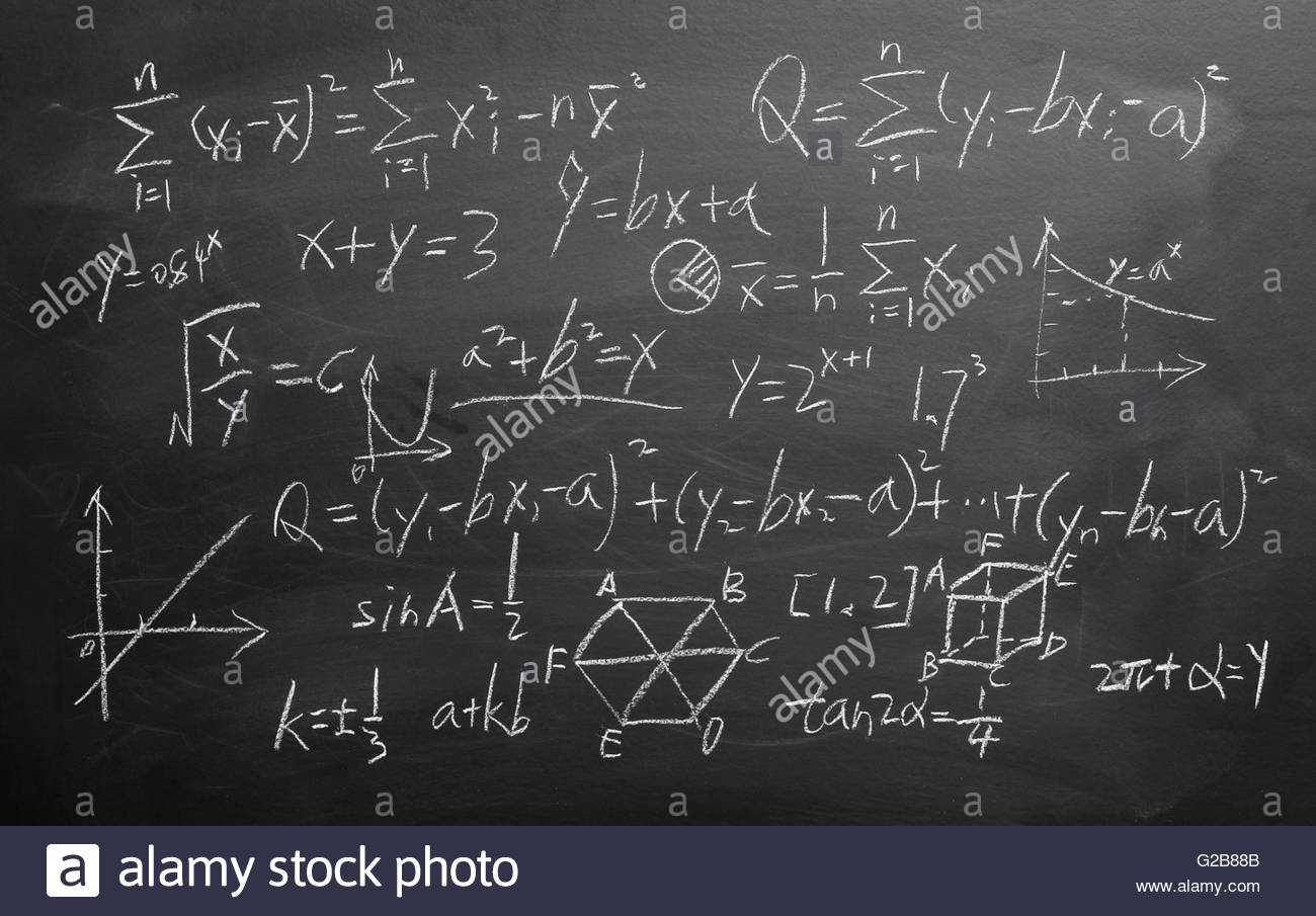 Free download Maths formulas written by white chalk on the blackboard ...