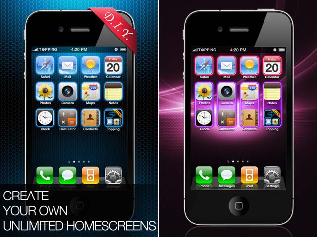 Topping Glow Homescreen Wallpaper App For iPhone Iappsin