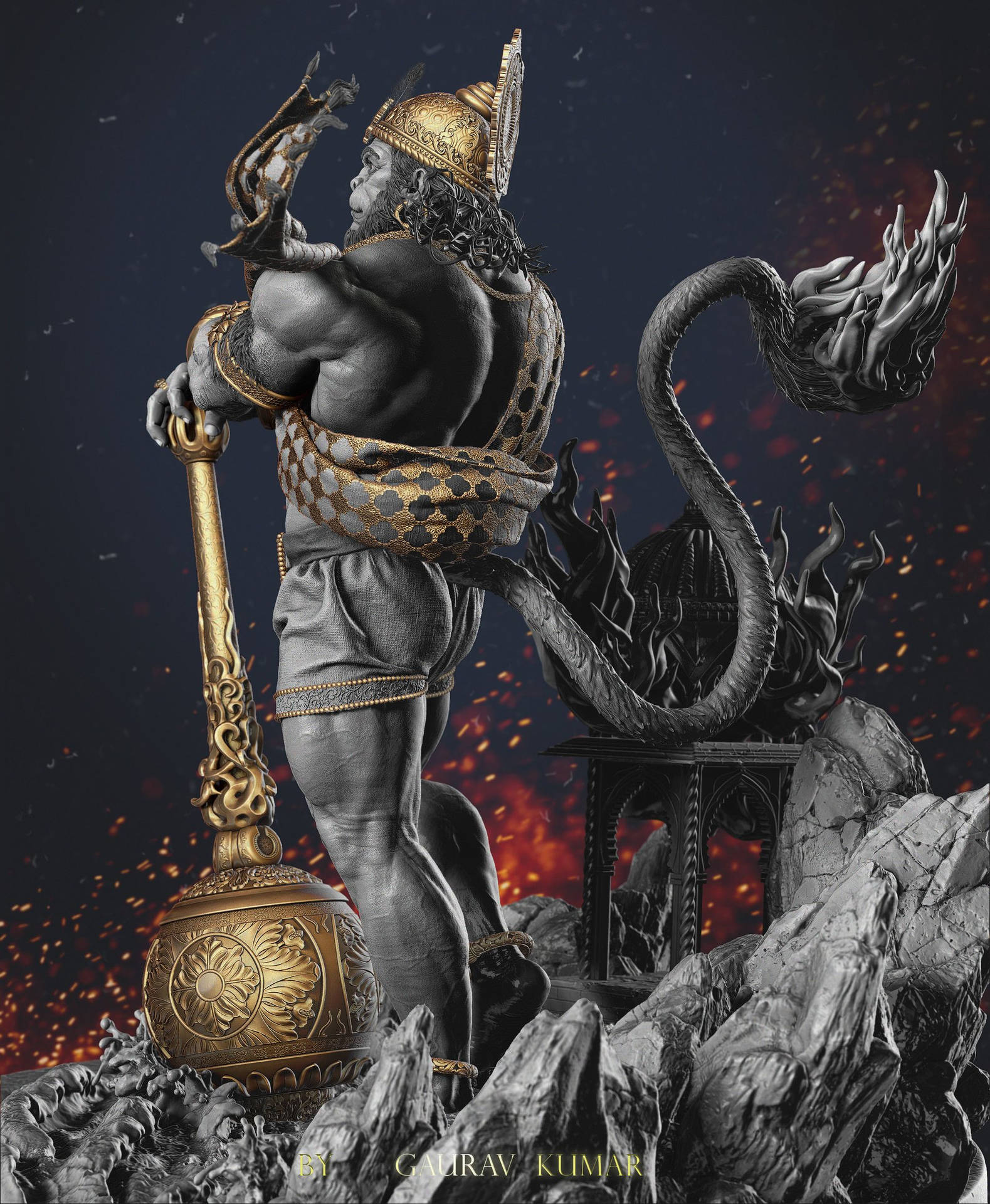 Angry Hanuman Wallpaper