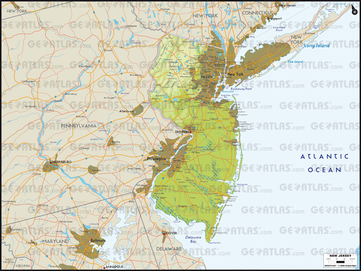 New Jersey United States Atlas Map
