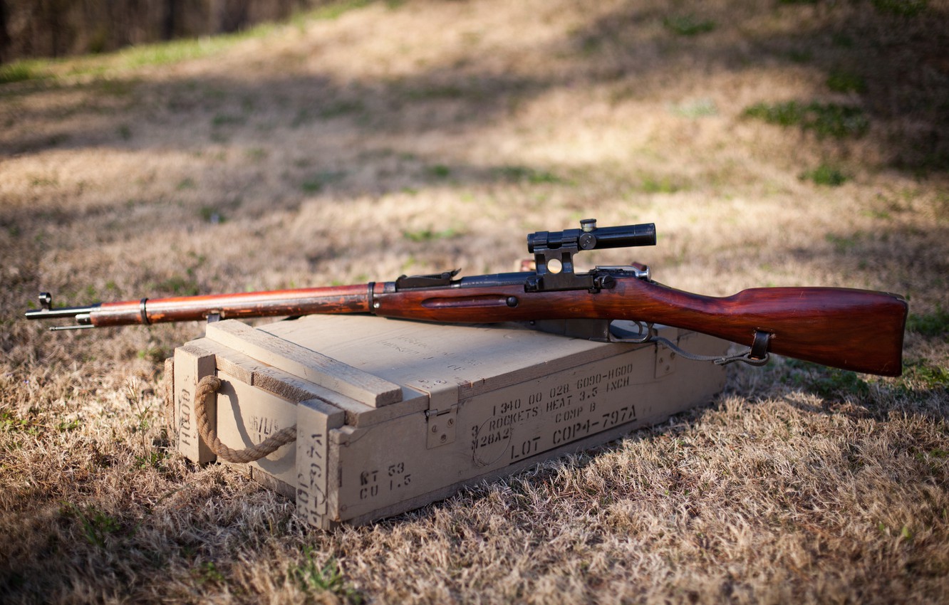 Wallpaper Field Box Rifle Sniper Mosin M91 Store Image