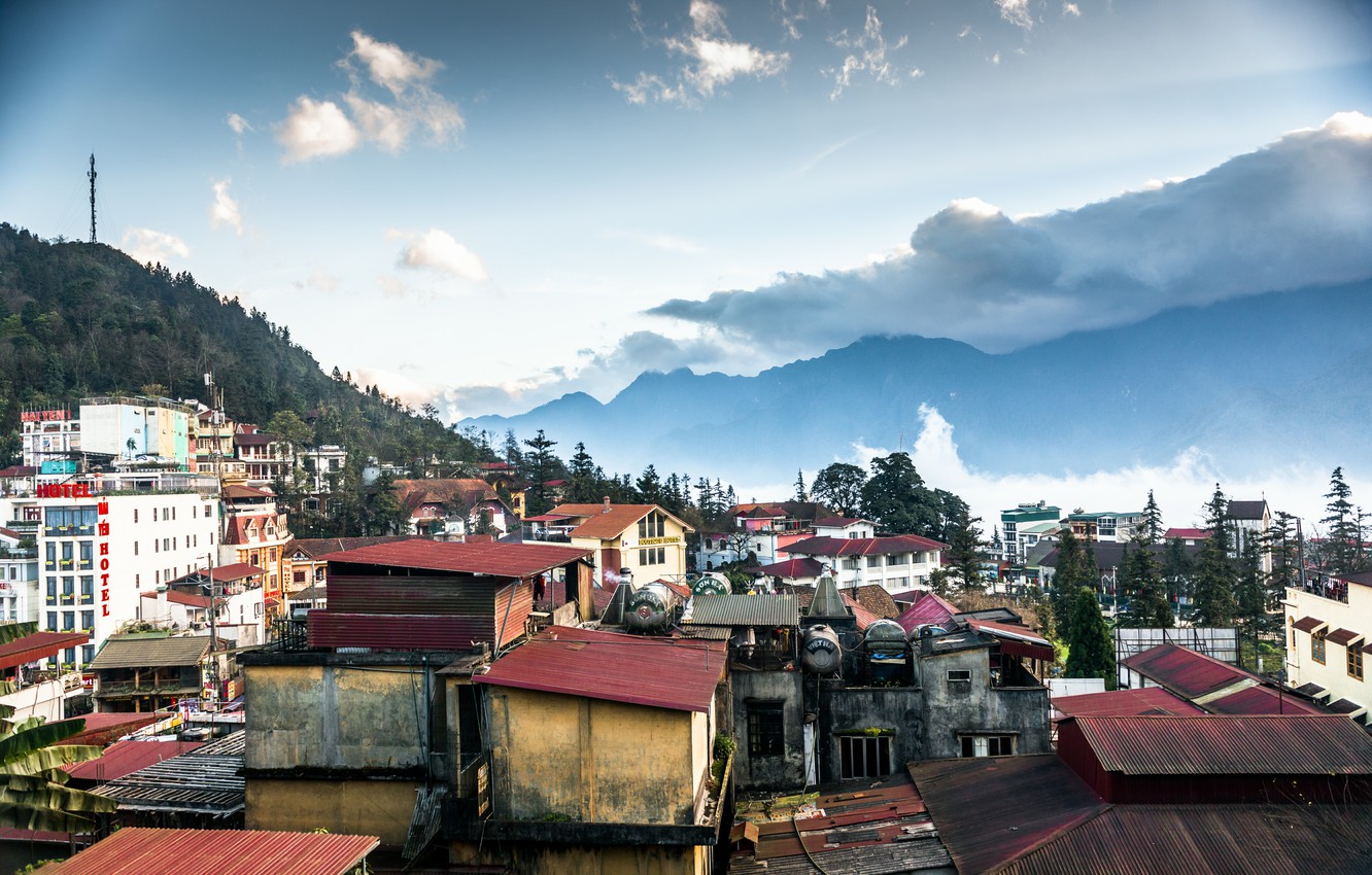 Wallpaper Mountains The City Panorama Vietnam