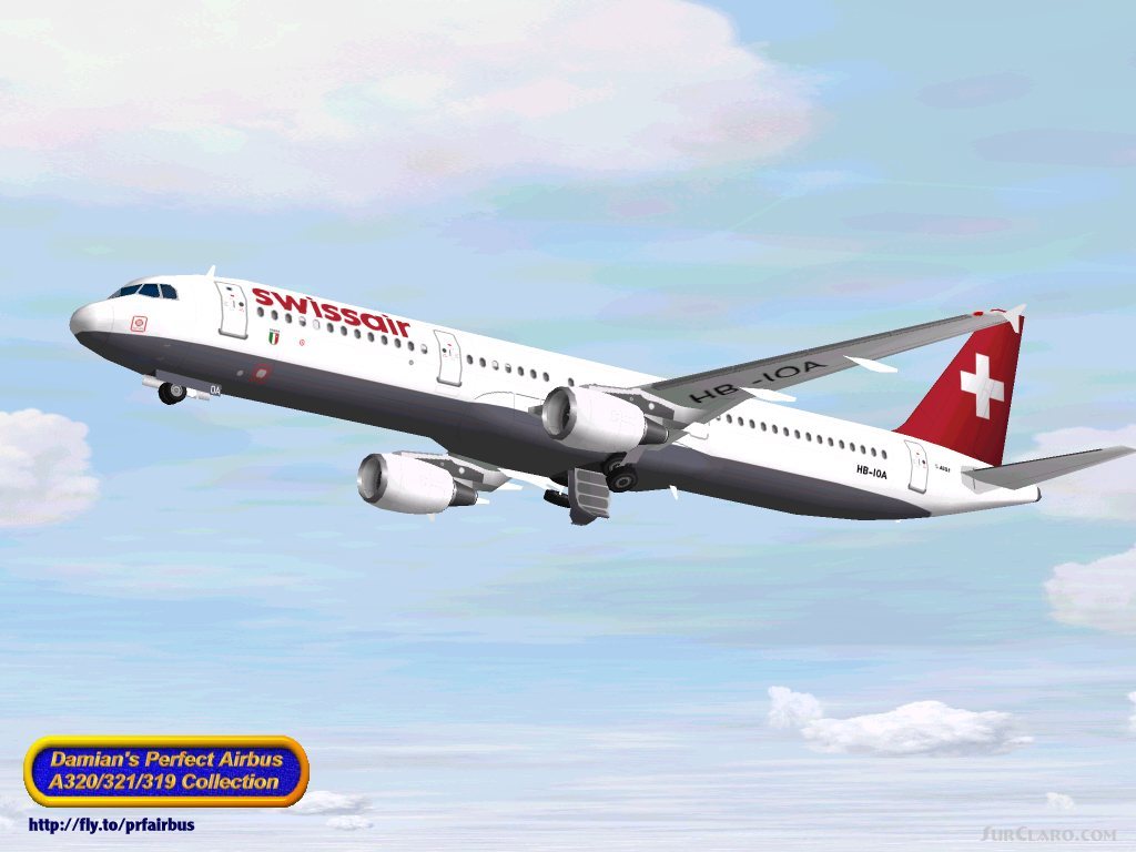 Fs2002 Fs2000 Swissair Airbus A321 Reg Hb Ioa Visual Model