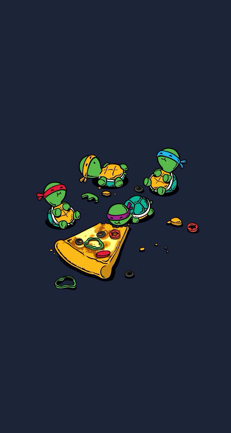 Teenage Mutant Ninja Turtles Tmnt Eating Pizza iPhone Wallpaper
