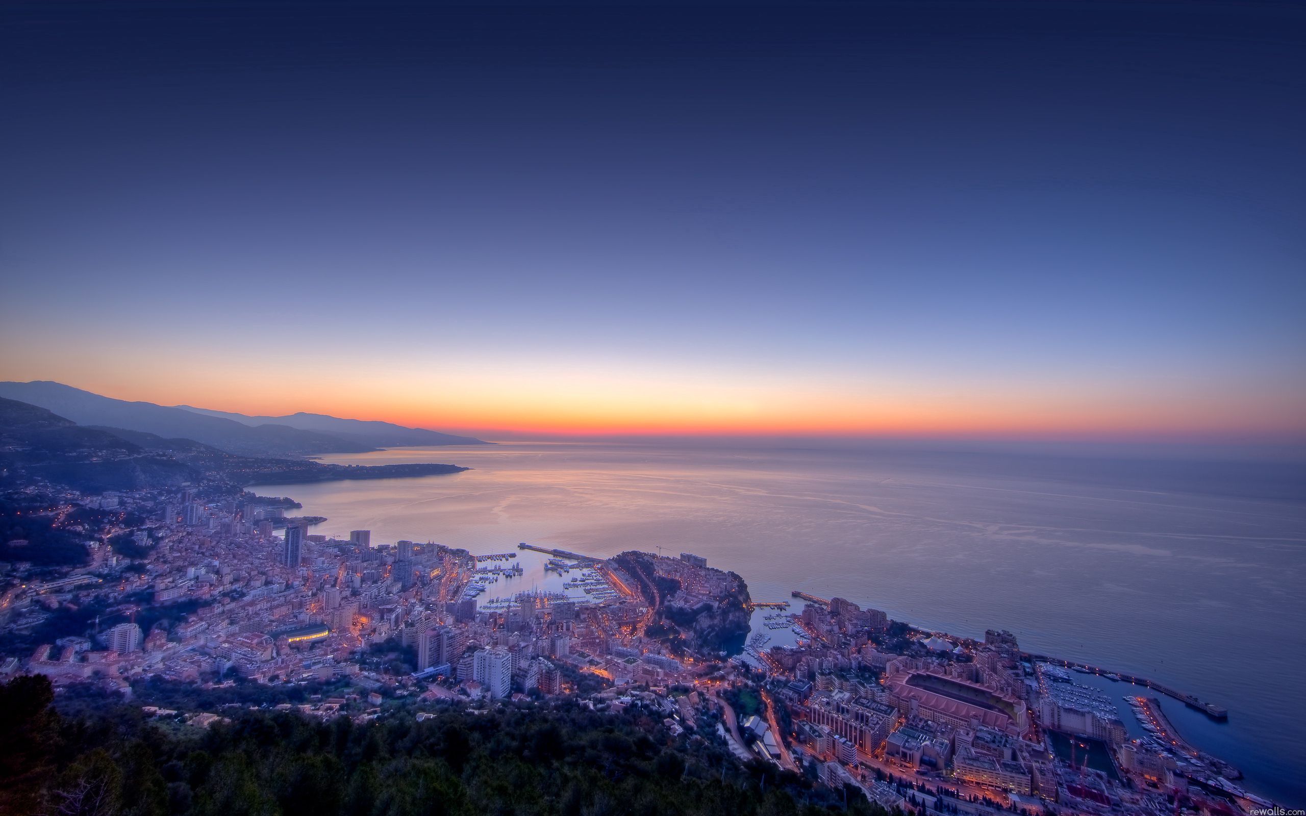 Wallpaper Monaco Dawn Dusk HD Background