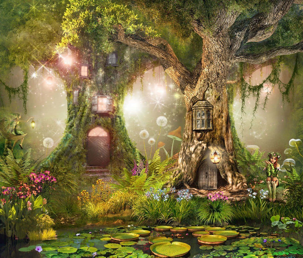 Fairy Forest Background Wallpaper