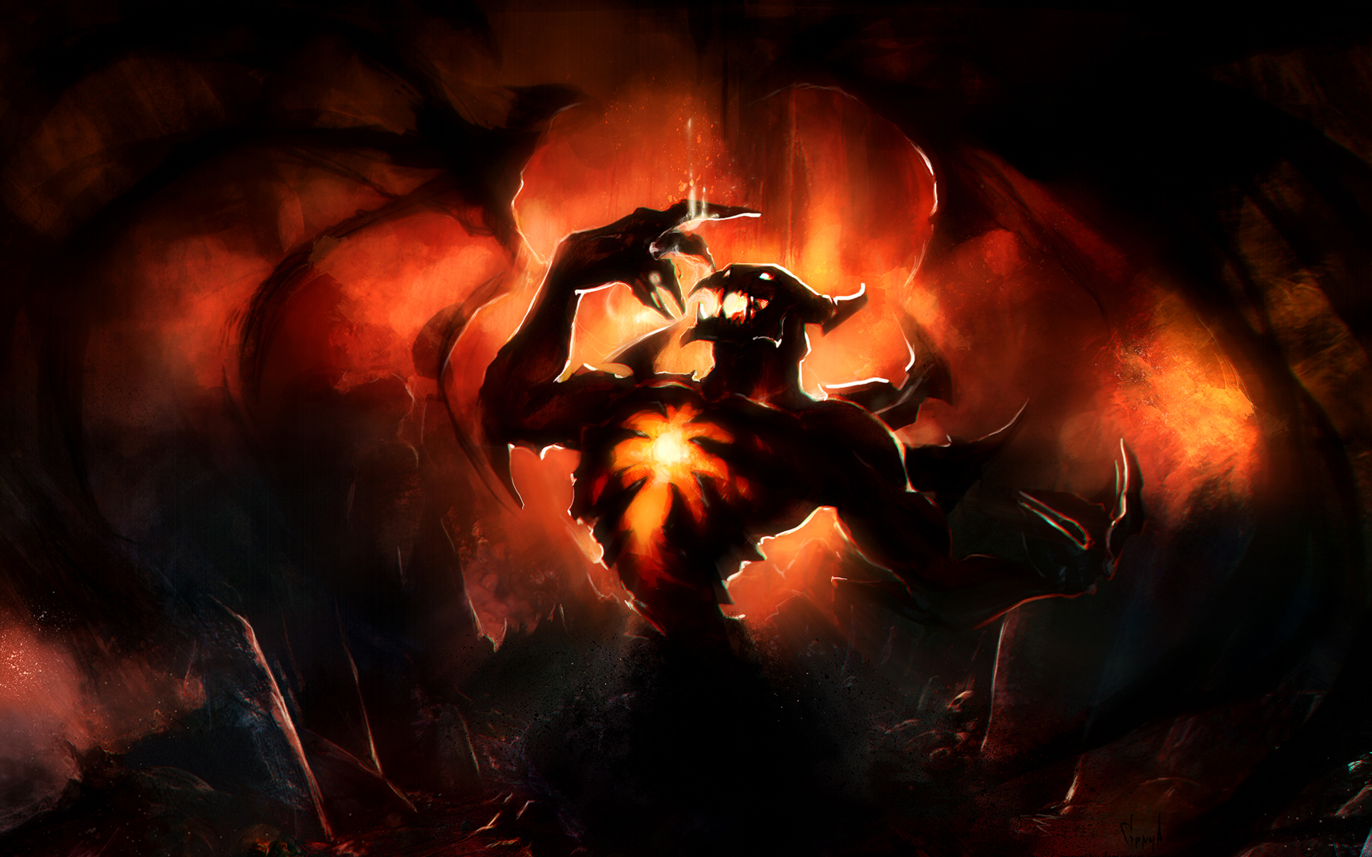 Shadow Fiend Nevermore Dota Game Hero HD Wallpaper And