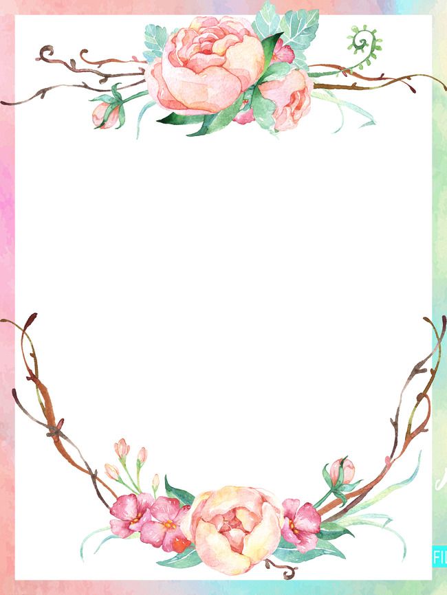 Colored Lace Border Background WATERCOLOR GRAPHICS Flower