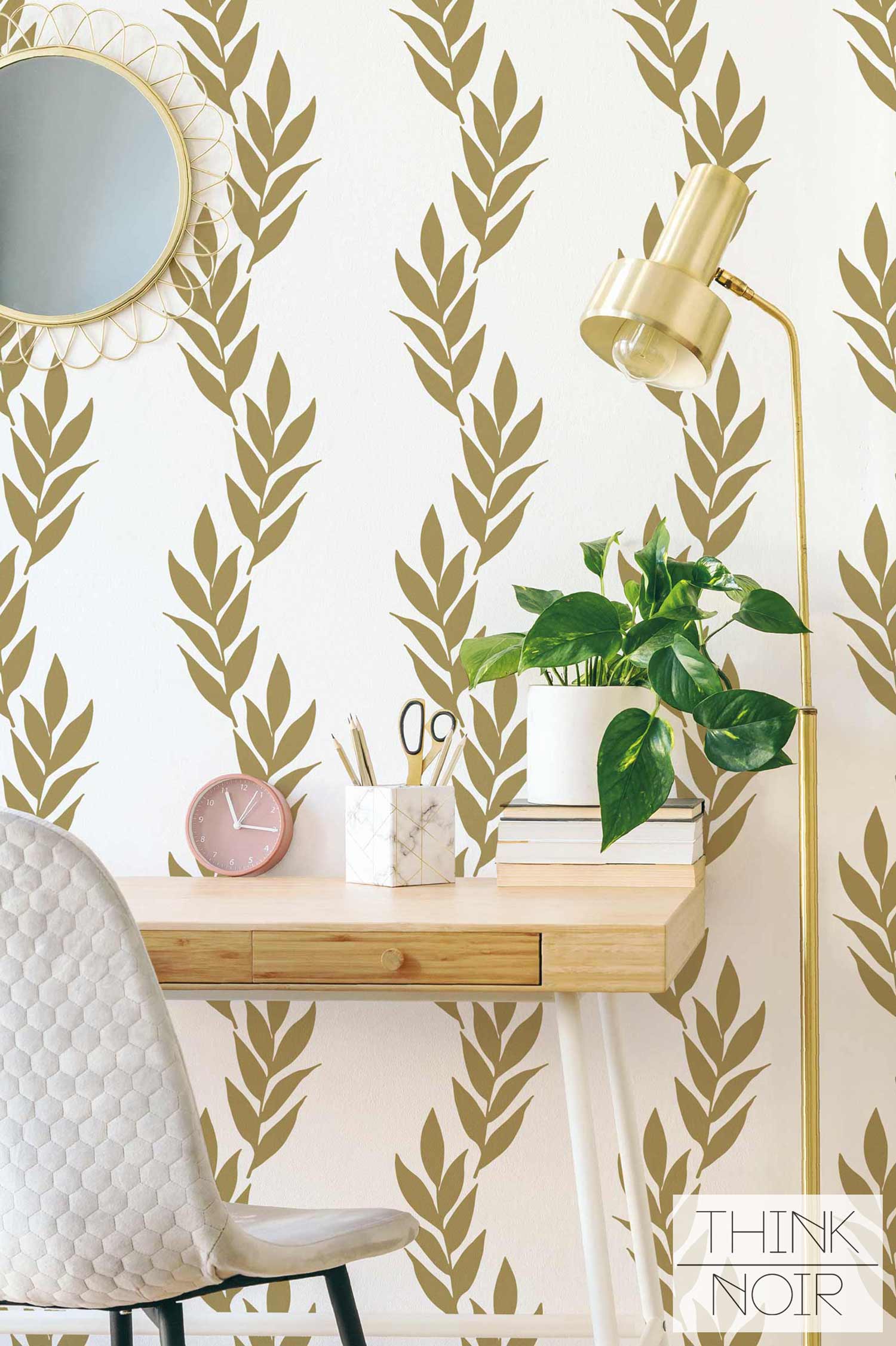 Simple Golden Leaves for walls ThinkNoirWallpaper 1500x2252