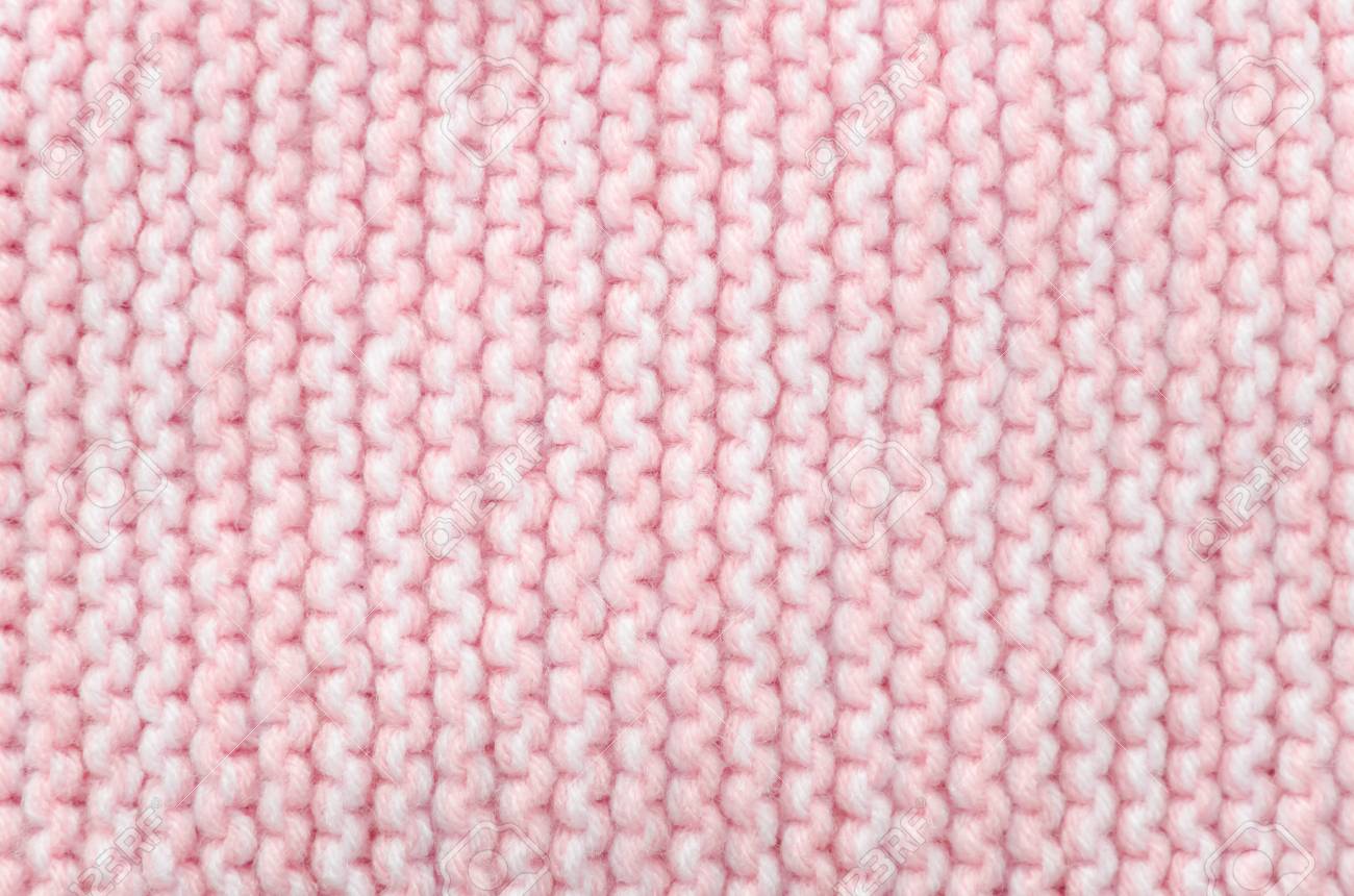 Seamless Knitted Pink And White Wool Scarf Background Neutral