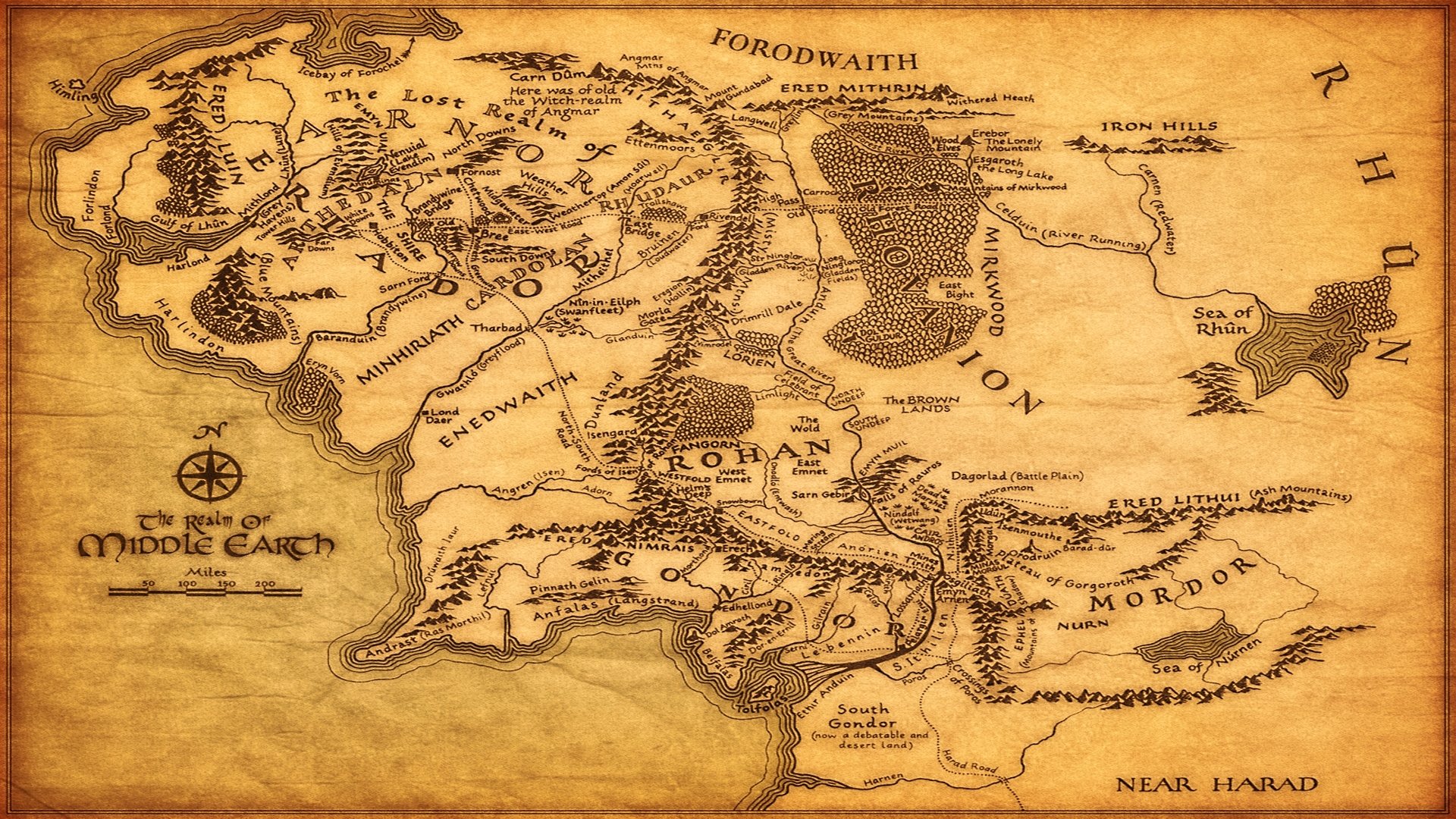 Middle Earth Map wallpaper   944869 1920x1080