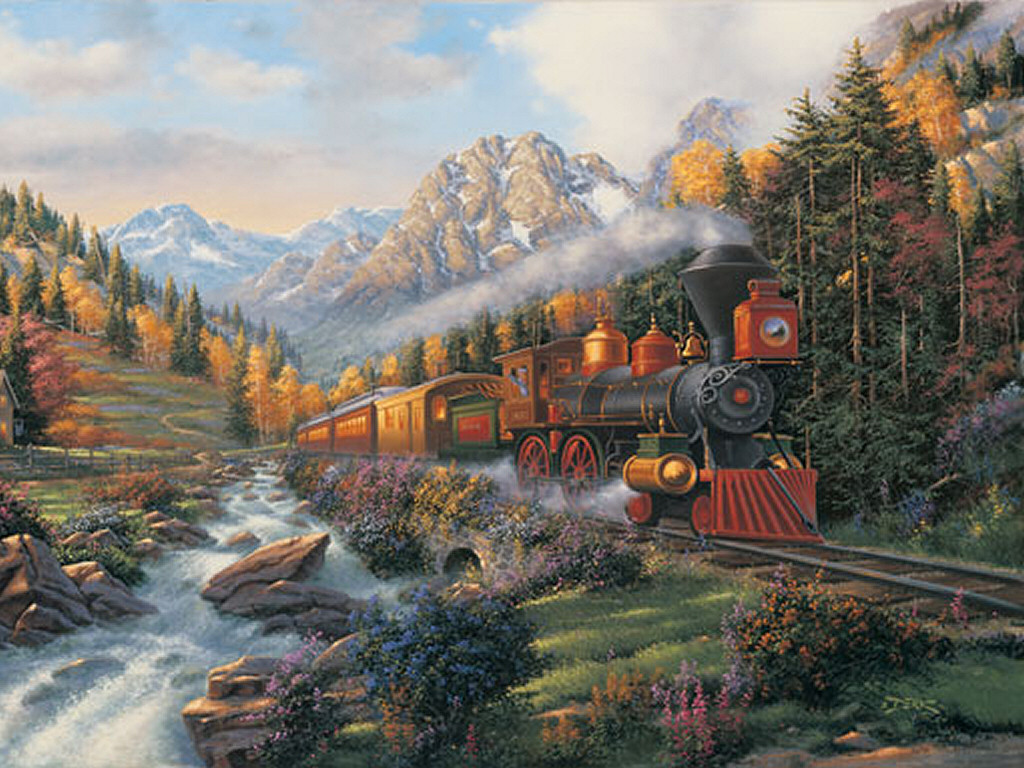 Autumn Run Train Wallpaper