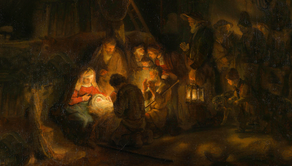 Computer wallpaper The Adoration of the Shepherds detail Pupil
